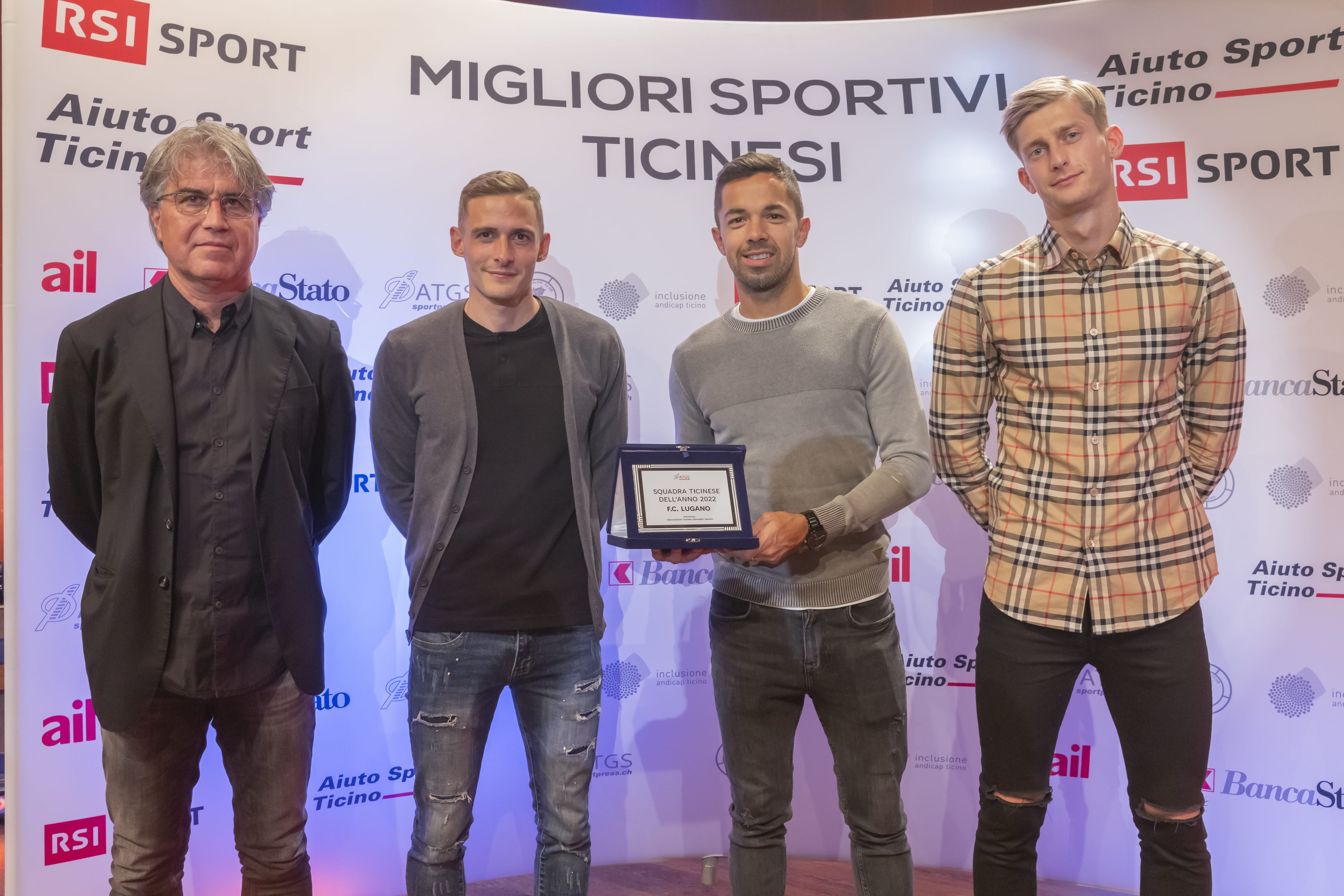I vincitori del premio Squadra Ticinese dell'anno: FC Lugano (foto: ©RSI/M.AROLDI All rights reserved)